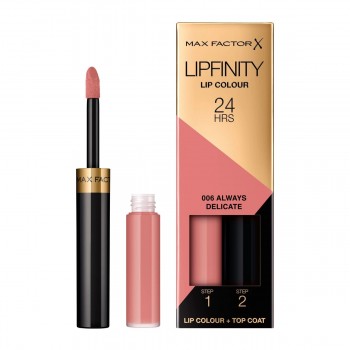 Дълготрайто течно червило Lipfinity Lipstick 006 - Always Delicate  24H от Max Factor 