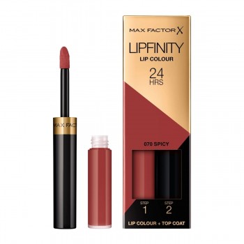 Дълготрайто течно червило Lipfinity Lipstick 070 Spicy - 24H от Max Factor 