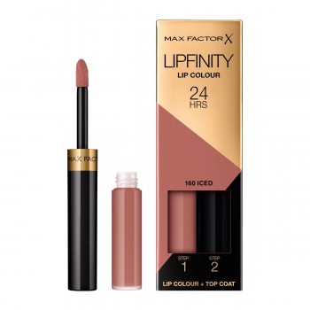 Дълготрайто течно червило Lipfinity Lipstick 160 Iced - 24H от Max Factor 