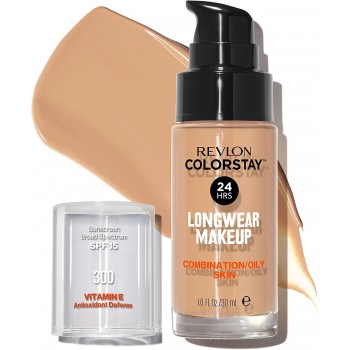 Течен фон дьо тен от Revlon за комбинирана и мазна кожа, Revlon ColorStay for Combination/Oily Skin SPF 15 № 300 GOLD BEIGE