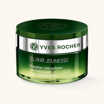 Дневен крем за смесена кожа с двойно действие и детокс ELIXIR JEUNESSE 50 мл. от Yves Rocher Restructuring Day Care Repair* + Anti-pollution - Normal to combination skin