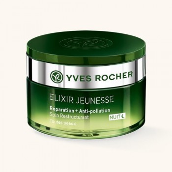 Нощен крем ELIXIR JEUNESSE 50 мл. от Yves Rocher Restructuring Night Care Repair* + Anti-pollution - All skin