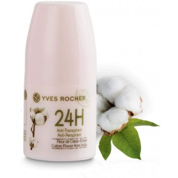 Део-Ролка против изпотяване Памук от Индия 50 мл. Jardins du Monde 24H Deodorant Roll-On Cotton Flower from India Yves Rocher