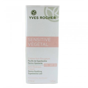 Успокояващ дневен крем против червени петна SPF 20 50 мл. Sensitive-Vegetal Anti Redness Cream Yves Rocher
