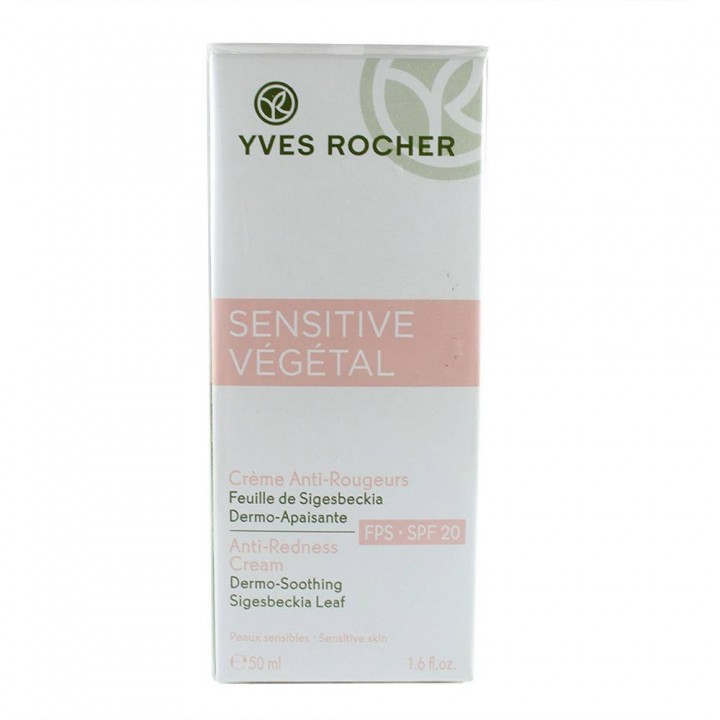 Успокояващ дневен крем против червени петна SPF 20 50 мл. Sensitive-Vegetal Anti Redness Cream Yves Rocher