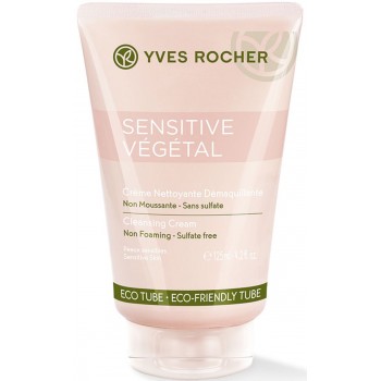 Успокояващ измиващ крем за чувствителна кожа 125 мл Sensitive Vegetal Cleansing Cream Yves Rocher