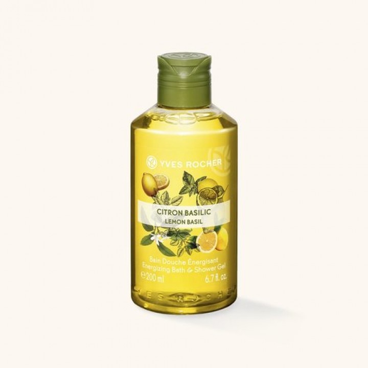 Душ гел ЛИМОН И БОСИЛЕК 200 мл. LEMON BASIL Plaisir nature Yves Rocher 